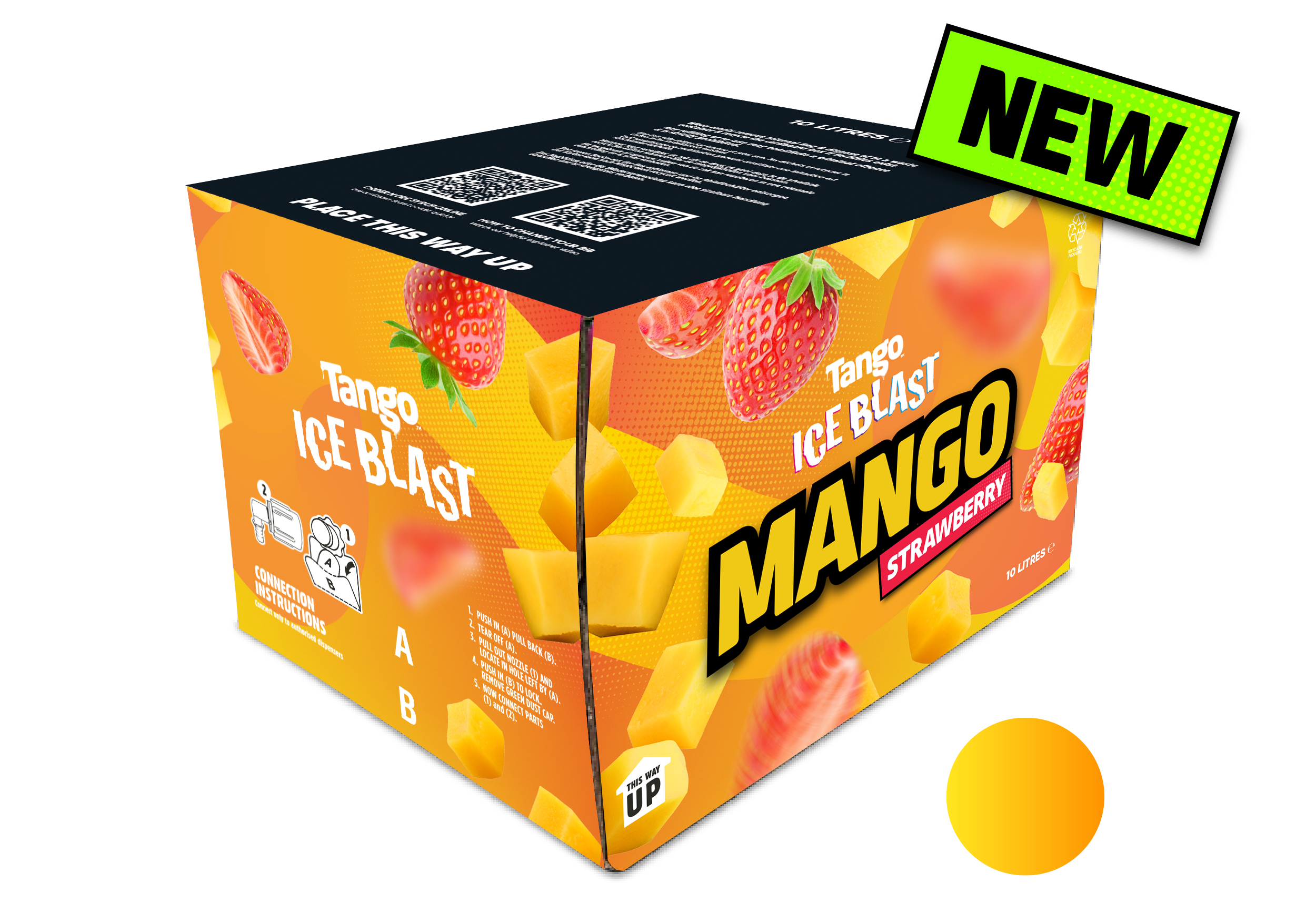 Tango Ice Blast  No Sugar Mango Strawberry Flavour Premix 1x10L Bag-in-Box